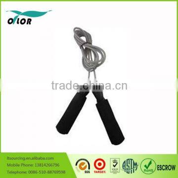 Steel Jump Rope,plastic wrap Jumping Skipping Rope with foam Handles