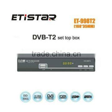 High definition metal cabinet Black DVB-T2 tuner receiver MPEG-4 Digital saltellite set top box