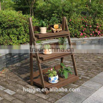 outdoor wooden 3 tiers flower pot rack