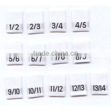 factory custom white stain garment cotton woven size label