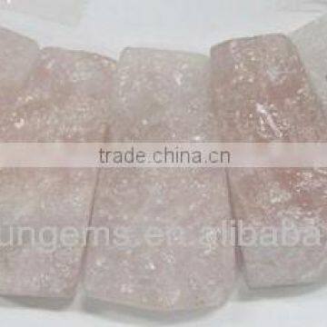 AB grade Madagascar Rose Quartz freeforom beads for necklace