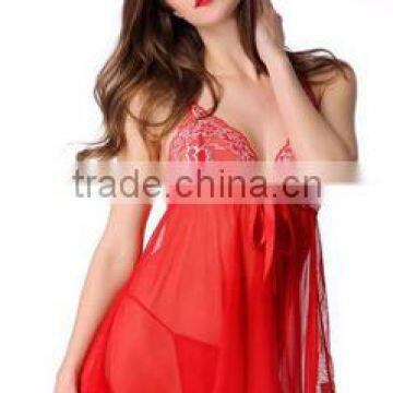 Lace Splicing Dress With G-String