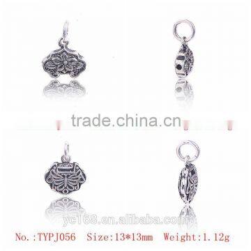 Yiwu Direct Happy Longlife Lock Shaped Thai Silver Charms Beads For Jewelry Making Supplies photo-3