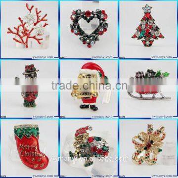 Wholesale Sapphire & Light Sapphire Crystal Rhinestone Snowflake Christmas Brooch Pins & Christmas Gift B0478 photo-5