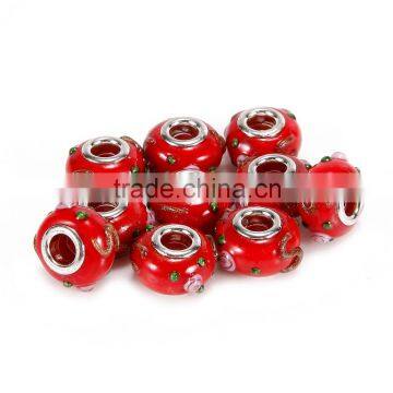 Hot Selling Murano Lampwork 10 pcs Red Color Style #1 Glass Beads Loose Beads