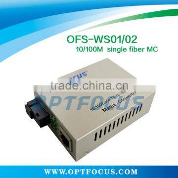 20km 10/100M Single fiber singlemode fiber optcial media converter with LFP