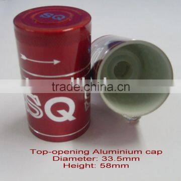 Metal Top opening red aluminum wine bottle lid