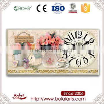 Mini house design many roses canvas creative clock promotion