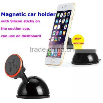 Easy one hand operation Magnetic Suction Cup Mount Phone Holder with sticky gel base