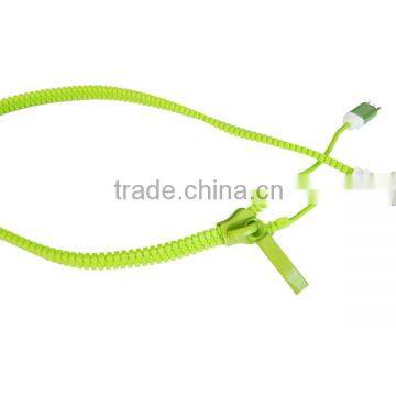 Messy creative zipper USB cable for samsung and iphone