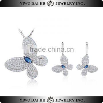 SNS035 925 Sterling Silver Butterfly Jewelry Set