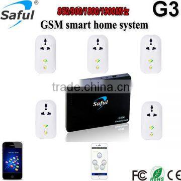 Wireless gsm smart home system and appliance control with 5 zones wireless socker