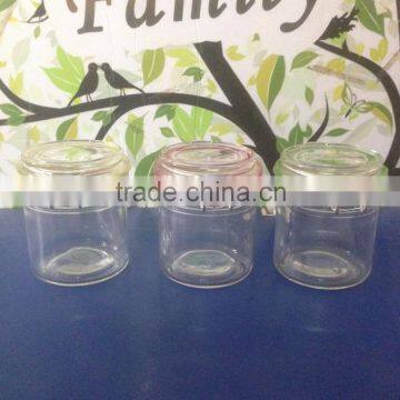 cylinder clip glass jar 250ml for food with glass metal frame lid