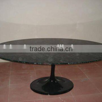 good quality of fiberglass base marble top oval shape tulip table