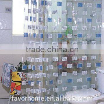 Transparent Printed PVC Shower Curtain