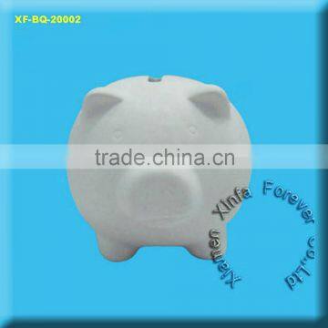 wholesale white bisque ceramic piggy bank