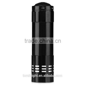 Camping Mini 9 LED Flashlight High Power 9 Leds Flash Light Black Hiking Torch Lamp Flashlight Use 3* AAA Battery photo-4