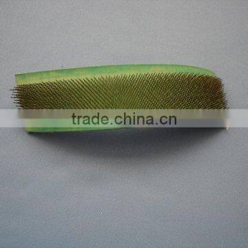 File brush with steel wire on plastic cloth