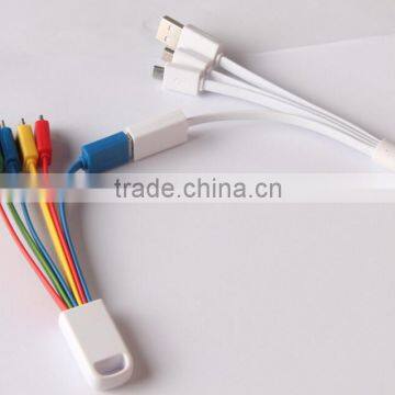 3 in 1 cable and 5 in 1 cable different color choice PVC cable with sample shape and logo