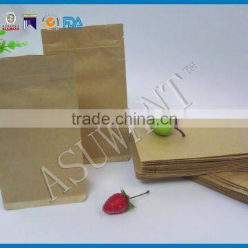 Kraft Pouch Flat Bottom Plastic Stand up Bag With Clear Window photo-4