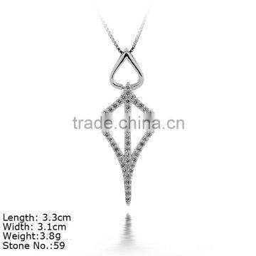 PZA2-QC8 Candlelight 925 Sterling Silver Pendant with Clear Cubic Zircon Cross Pendant China Jewelry Supplier