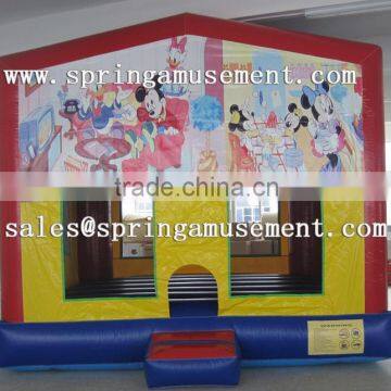 Mickey-Mouse theme printing inflatable jumping castles with hook and loop fastener for sale sp-pp007