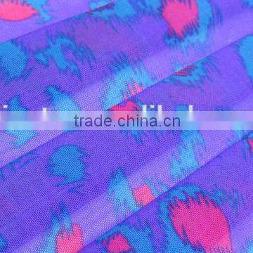Blue Red Mesh Spandex Nylon 4070 Elastic Print Fabric Used Clothing photo-4
