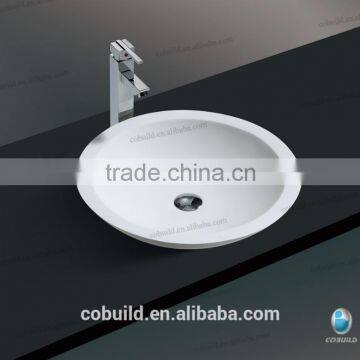 New design Solid surface stone bathroom counter basin, artificial stone sink K-S1002