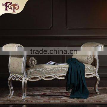 royal luxury bedroom furniture baroque solid wood hand carving bed end bench