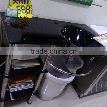 China made bathroom basin tempered glass material