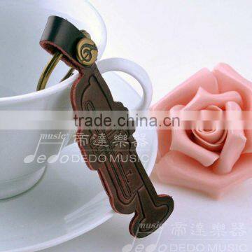 High End Quality Calf Leather Trumpet Shape Key Chain