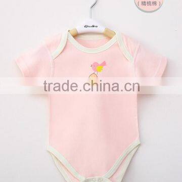 Summer short sleeve printed baby rompers infant body suits soft cotton plain romper