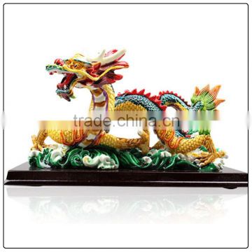 Cream color resin statue Collection-Triple Chinese Dragon ashtray