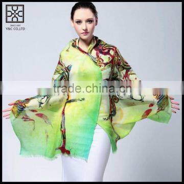 New Design 100% Silk Digital Printed Scarf photo-2
