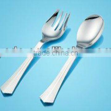 disposable silver coated plastic cutlery set plastic handle cutlery