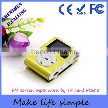 Cheap Metal Mini Clip LCD Screen Mp3 With FM And Support Multi-Languages