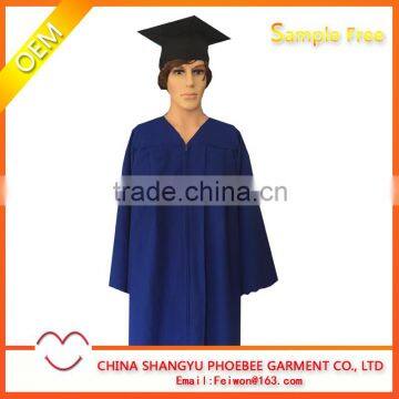 Wholesale Best Quality Adult Matte Royal Blue Graduation caps and gowns