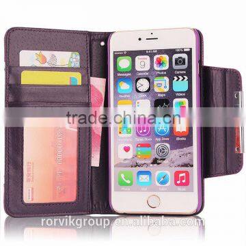 flip stand PC+PU leather case cover For iPhone 6 plus , case For iPhone 6 plus with card holder