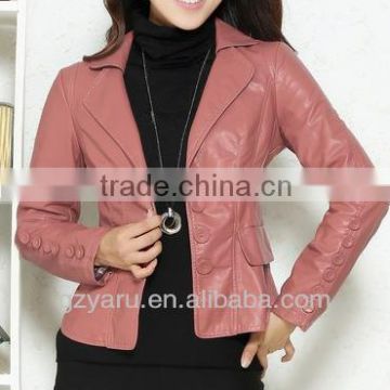 Women Fancy Leather Jacket / Pink Leather Jacket Plus Size