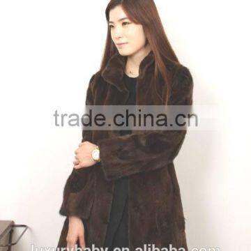 popular long mink women's winter fur coat real fur mink fur vest made in China