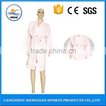 Best quality popular monochromatic pink long bathrobes for women