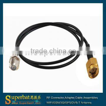 SMA male to F female straight pigtail cable RG174 cable assembly