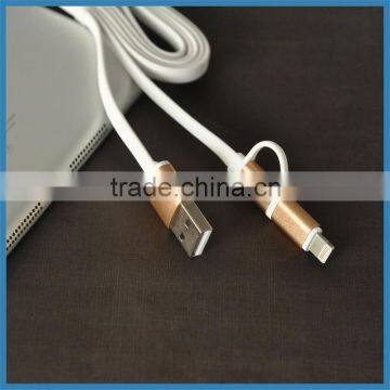 New Arrival High Speed 2 in 1 Flat Noodle USB Date Cable For IOS 8 Pin & Android photo-6