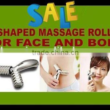 silver 3d y shape solar energy beauty roller/mini y lifting solar massager