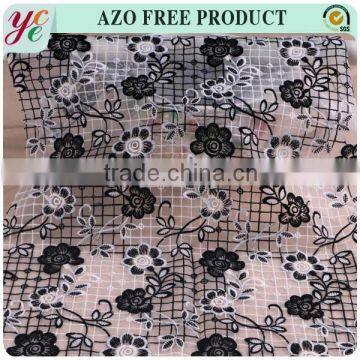 White and Black Chemical Embroidery Fabric Wholesale photo-3