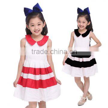 Q130 2016 New Style Children Doll Collar Sleeveless Dress