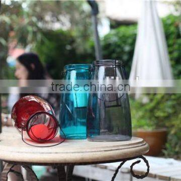 Wholesale Hot Selling Colorful Glass Candle Jar With Ferric Handle photo-5
