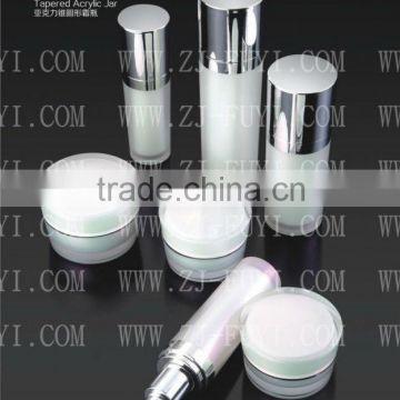 Tapered Acrylic Lotion Bottle and jar for Cosmetic Packaging 30ml 50ml 80ml 120ml