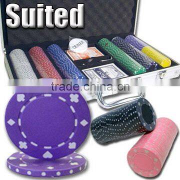 Casino Suited ABS Poker Chip Set with Aluminum Case - 300 Piece