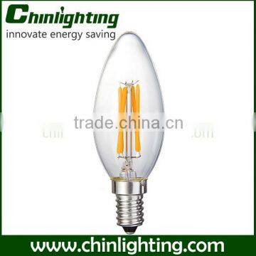 Standard Torpedo Blunt Candelabra c35 led christmas filament candle lights c35t lamps 4w e14 candle filament